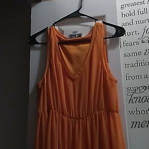 XXI medium long flowy dress in light orange and da
